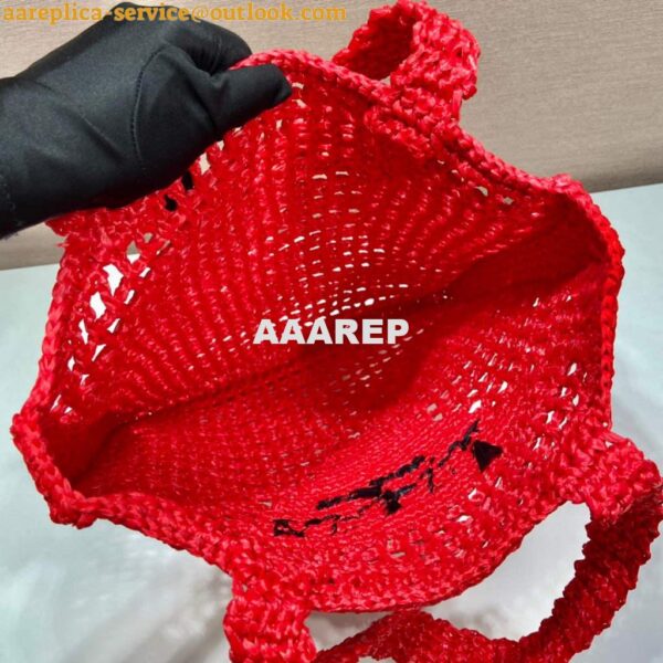 Replica Prada 1BG393 Raffia tote bag Red 6