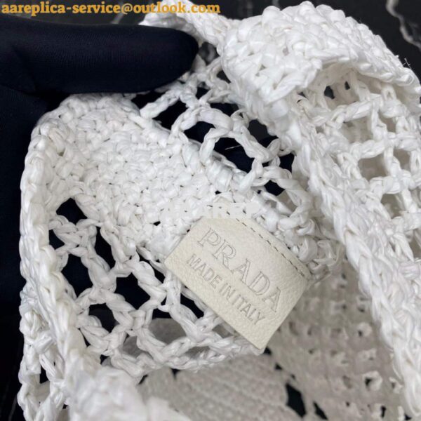 Replica Prada 1BG393 Raffia tote bag White 8