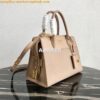 Replica Prada 1BA046 Medium Esplanade Leather Tote Bag Apricot and Black 2