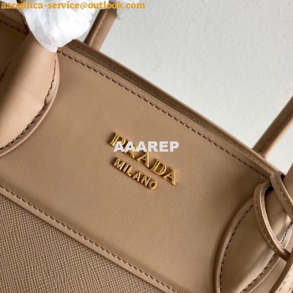 Replica Prada 1BA046 Medium Esplanade Leather Tote Bag Apricot 3