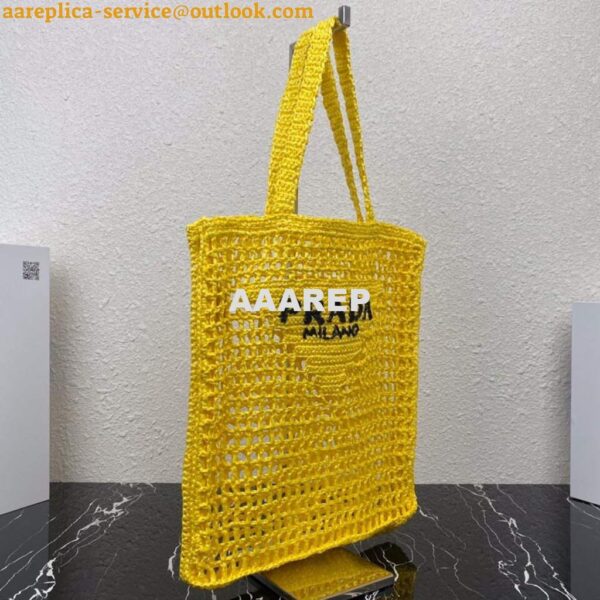 Replica Prada 1BG393 Raffia tote bag Yellow