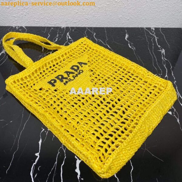 Replica Prada 1BG393 Raffia tote bag Yellow 3