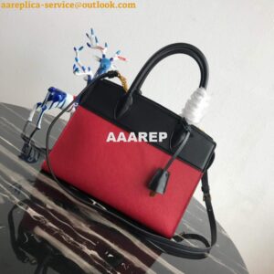 Replica Prada 1BA046 Medium Esplanade Leather Tote Bag Red and Black 2