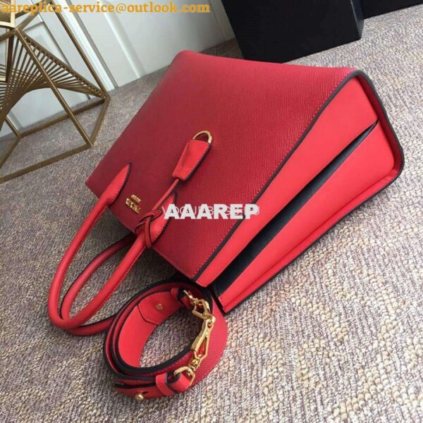 Replica Prada 1BA153 Large Saffiano Leather Handbag in Red 6