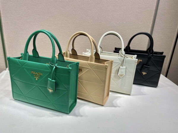 Replica Prada 1BA379 Small leather Prada Symbole bag with topstitching Green