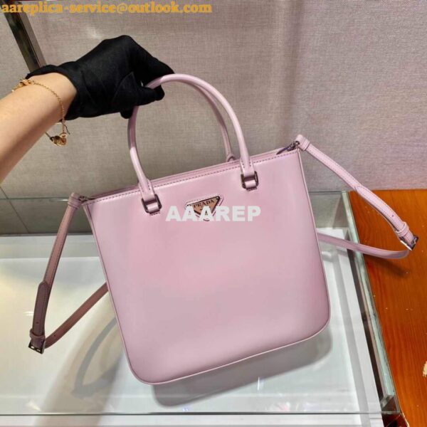 Replica Prada 1BA330 Brushed Leather Tote Bag Pink 5