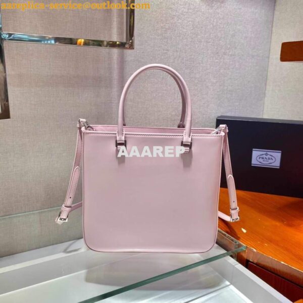 Replica Prada 1BA330 Brushed Leather Tote Bag Pink 6