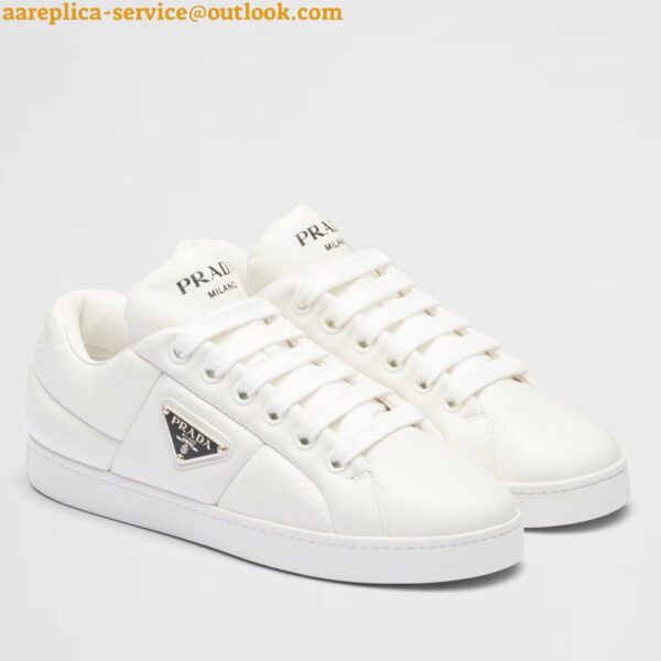 Replica Prada Women's Sneakers in White Nappa Leather 4