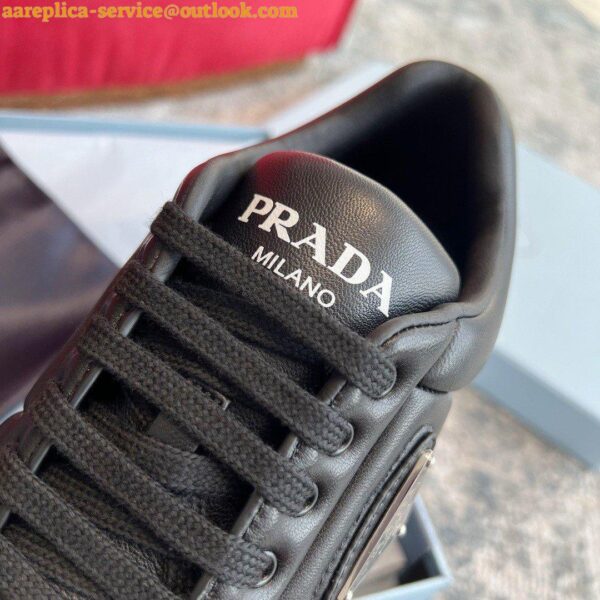 Replica Prada Women's Sneakers in Black Padded Nappa Leather 13