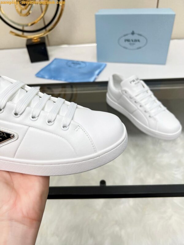 Replica Prada Women's Sneakers in White Nappa Leather 5