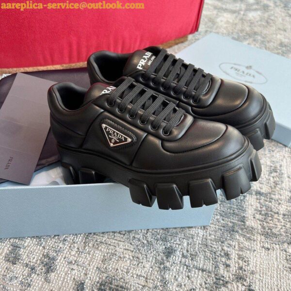 Replica Prada Women's Sneakers in Black Padded Nappa Leather 15