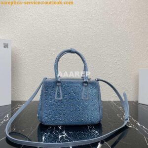 Replica Prada 1BA896 Prada Galleria Saffiano leather small bag Blue 2