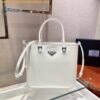 Replica Prada 1BA330 Brushed Leather Tote Bag Silver