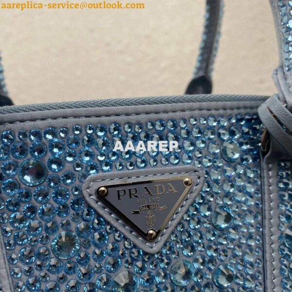 Replica Prada 1BA896 Prada Galleria Saffiano leather small bag Blue 7