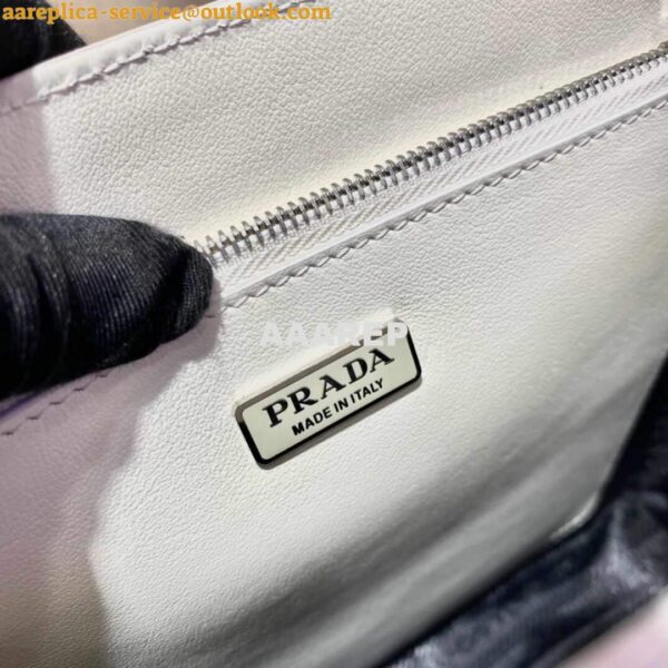 Replica Prada 1BA330 Brushed Leather Tote Bag White 10