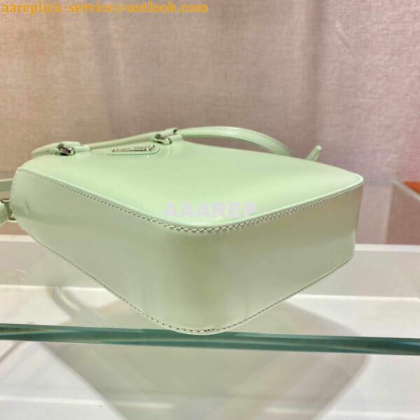 Replica Prada 1BA331 Small Brushed Leather Tote Light Green 8