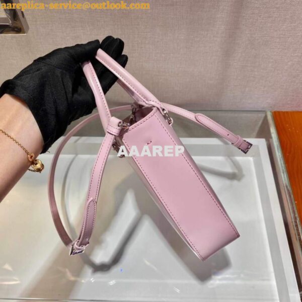 Replica Prada 1BA331 Small Brushed Leather Tote Pink 7