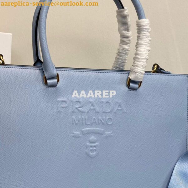 Replica Prada 1BA335 Large Saffiano leather handbag Blue 3