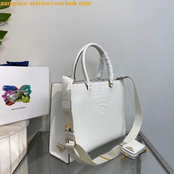 Replica Prada 1BA335 Large Saffiano leather handbag White 2