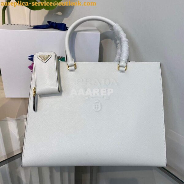 Replica Prada 1BA335 Large Saffiano leather handbag White 6