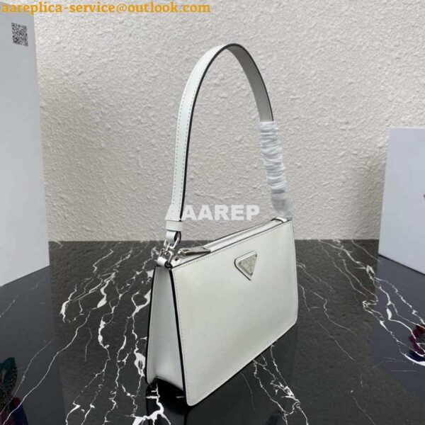 Replica Prada 1BC155 Saffiano leather mini bag White 4