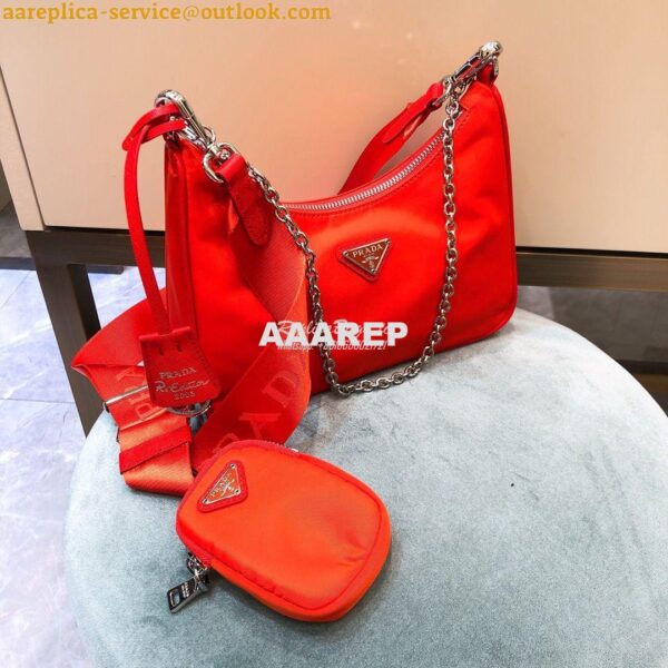 Replica Prada Re-Edition Nylon Multi-Pochette Bag 1BH204 Orange 3