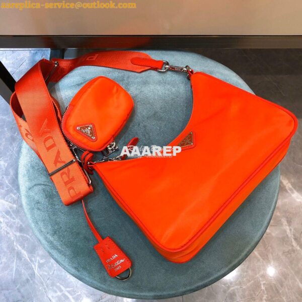 Replica Prada Re-Edition Nylon Multi-Pochette Bag 1BH204 Orange 4