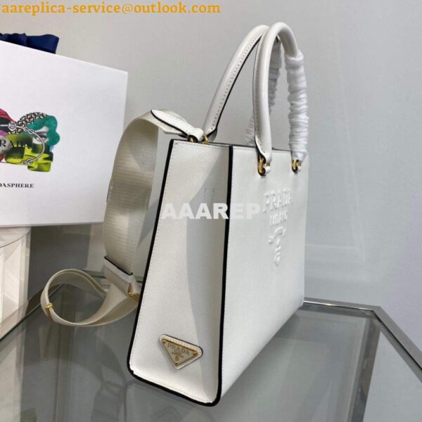 Replica Prada 1BA337 Medium Saffiano leather handbag White 5