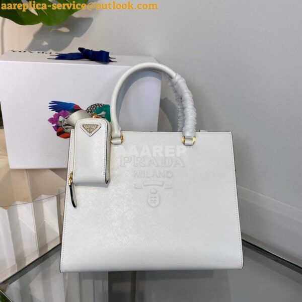 Replica Prada 1BA337 Medium Saffiano leather handbag White 6