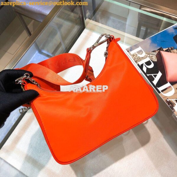 Replica Prada Re-Edition Nylon Multi-Pochette Bag 1BH204 Orange 6