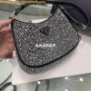 Replica Prada 1BC169 Prada Cleo satin bag with appliqués Gold Yellow 2