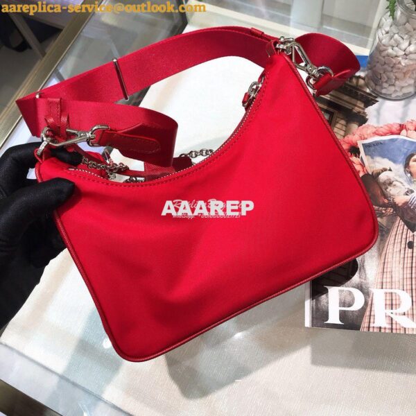 Replica Prada Re-Edition Nylon Multi-Pochette Bag 1BH204 Red 6
