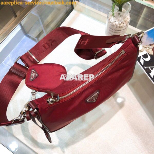 Replica Prada Re-Edition Nylon Multi-Pochette Bag 1BH204 Wine 9