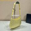 Replica Prada 1BC194 Prada Arqué Leather Shoulder Bag Black 2