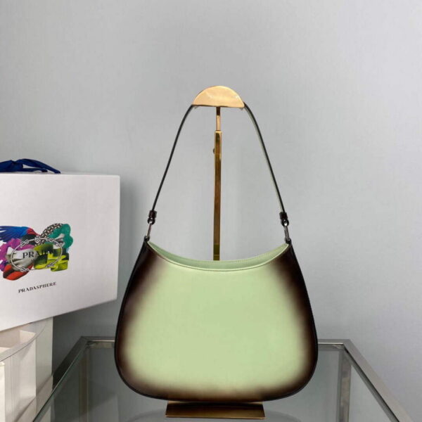 Replica Prada 1BC499 Cleo brushed Gradient leather shoulder bag Green 3