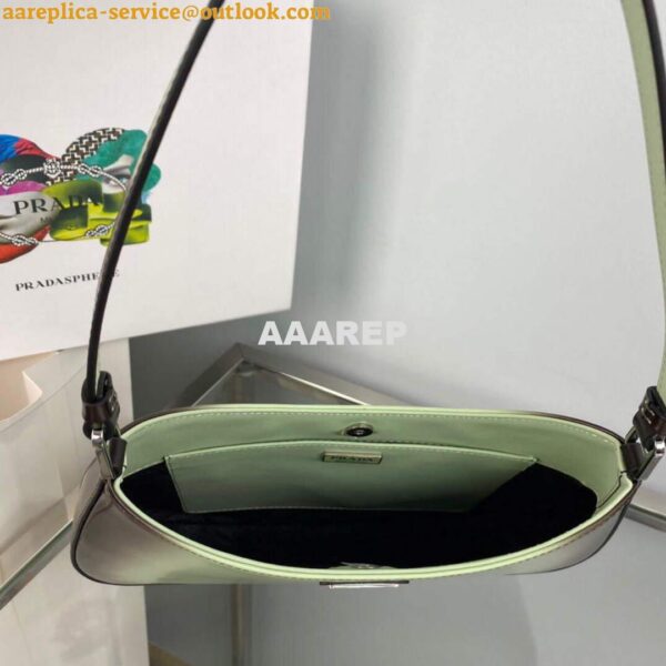 Replica Prada 1BC499 Cleo brushed Gradient leather shoulder bag Green 7