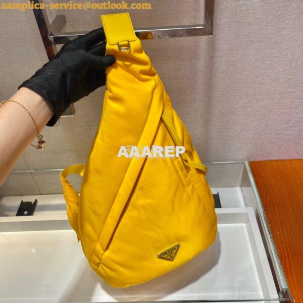 Replica Prada Re-nylon And Leather Backpack 2VZ092 Yellow 4