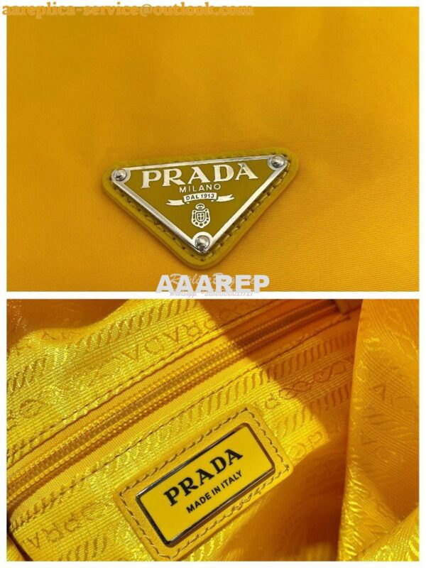 Replica Prada Re-nylon And Leather Backpack 2VZ092 Yellow 7