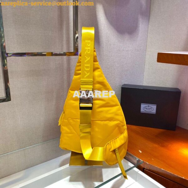 Replica Prada Re-nylon And Leather Backpack 2VZ092 Yellow 8