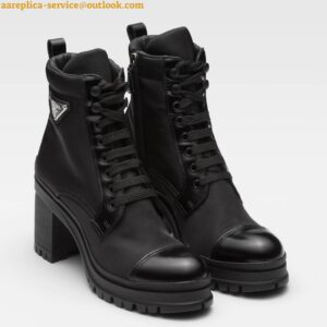 Replica Prada Ankle Boots in Black Brushed Leather and Re-Nylon 2