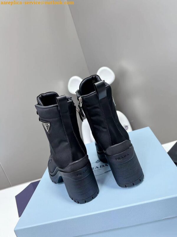 Replica Prada Ankle Boots in Black Brushed Leather and Re-Nylon 9