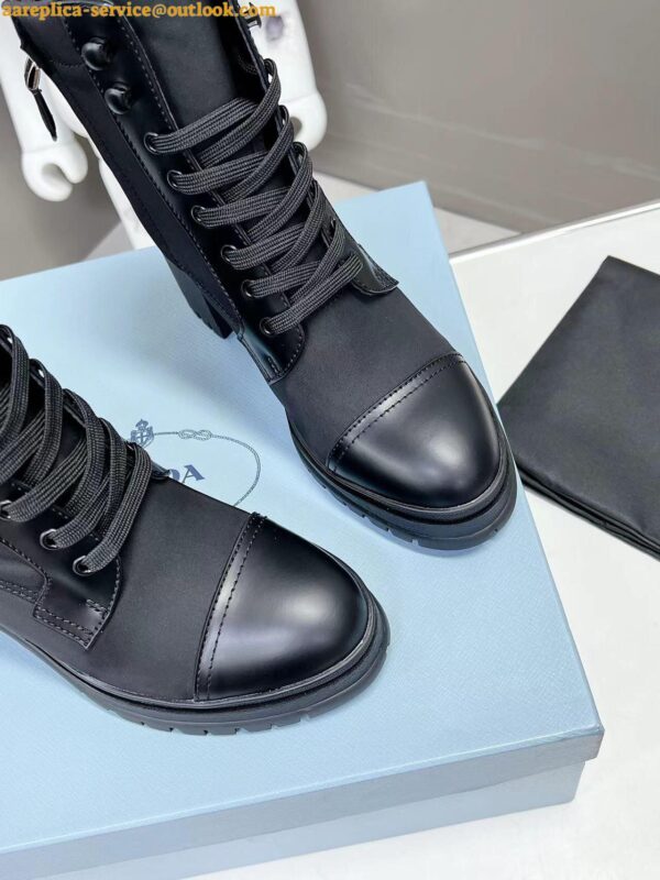 Replica Prada Ankle Boots in Black Brushed Leather and Re-Nylon 10