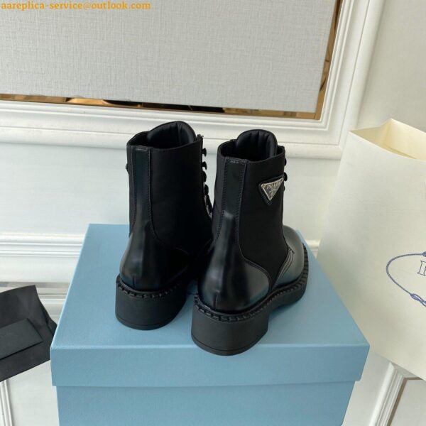 Replica Prada Ankle Boots in Black Brushed Leather and Re-Nylon 15