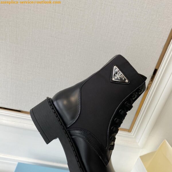 Replica Prada Ankle Boots in Black Brushed Leather and Re-Nylon 18