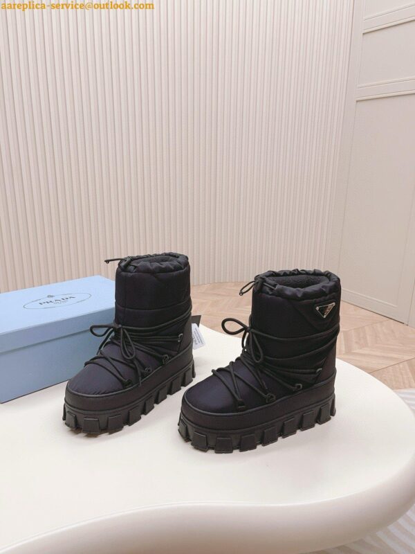 Replica Prada Gabardine Après-ski Boots in Black Nylon 6