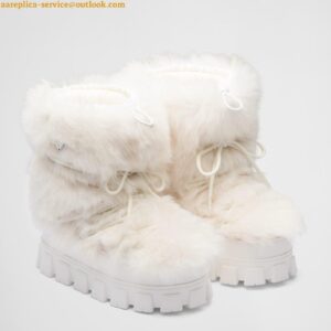 Replica Prada White Shearling Apres-ski Boots