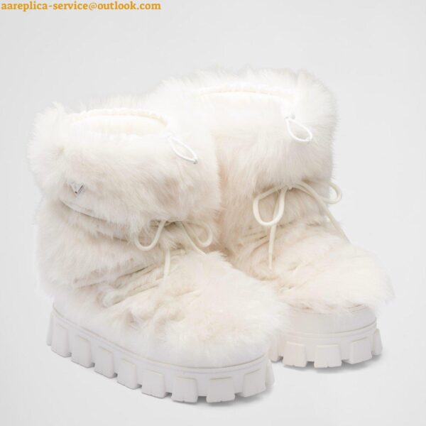 Replica Prada White Shearling Apres-ski Boots 2