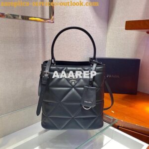 Replica Prada 1BA212 Medium Saffiano Leather Prada Panier Bag in Black