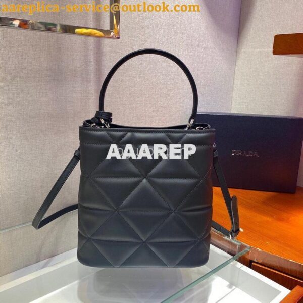 Replica Prada 1BA212 Medium Saffiano Leather Prada Panier Bag in Black 5