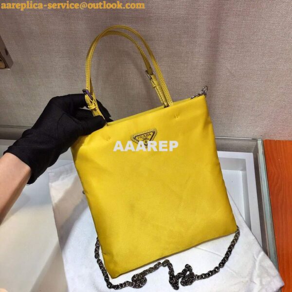 Replica Prada 1BA252 Nylon Handbag Yellow 4